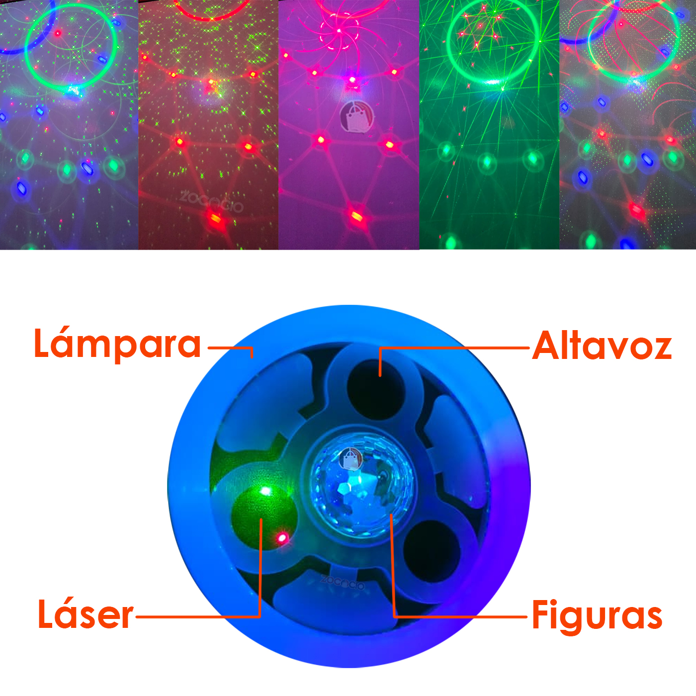 Miniatura 2 de Bombilla Lampara Led Con Figuras De Colo